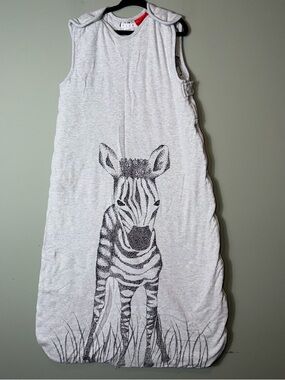 Plum Gray Zebra Print Sleep Sack - Soft Sleeveless Pajama Sack 2.5 Tog